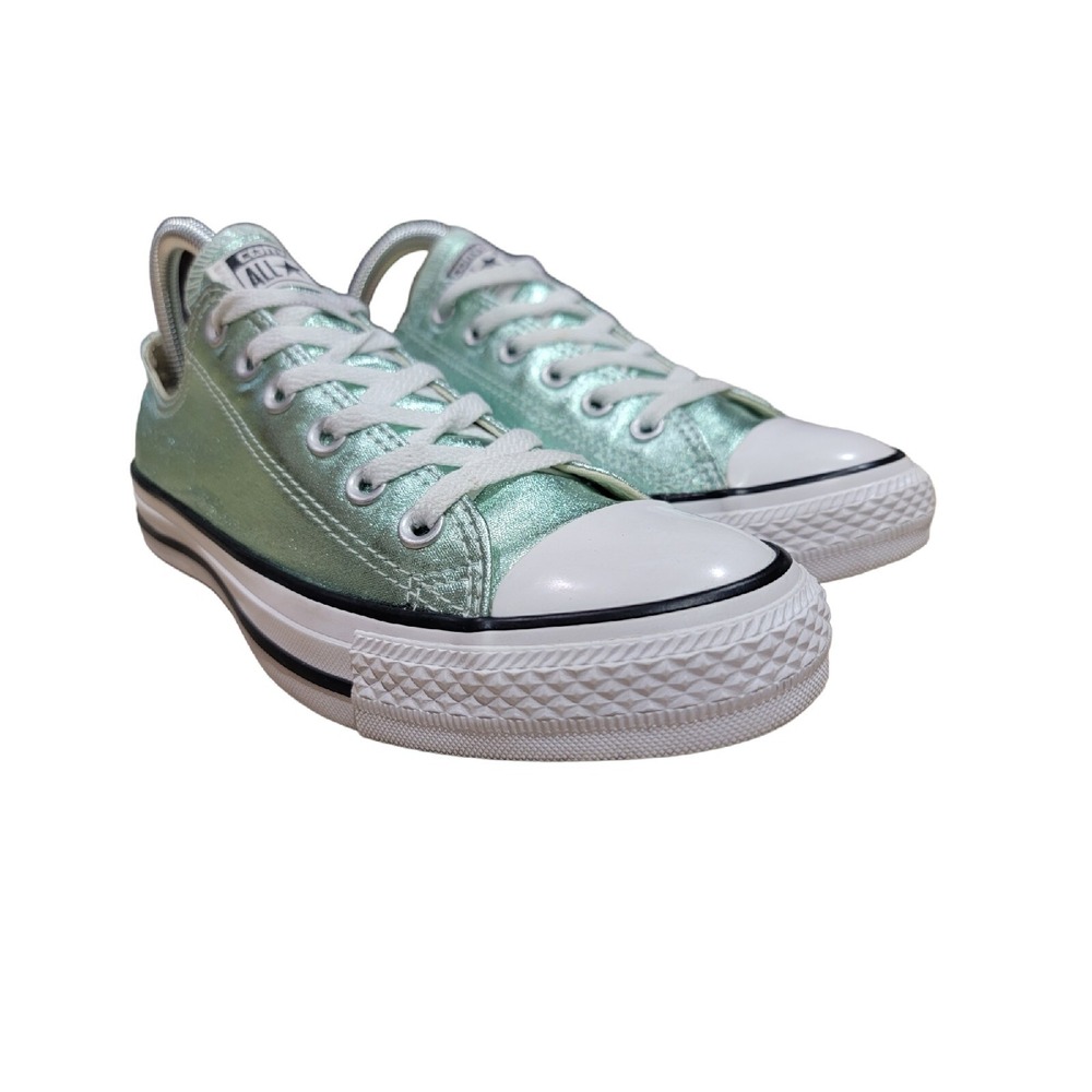 Converse Chuck Taylor All Star Ox Women's Aqua Metallic Sneakers Size 8.5